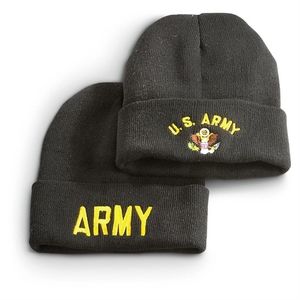U.S. Army Embroidered Knit Cap Black 2 Pack